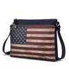 Mkf Collection By Mia K Madeline Printed Flag Vegan Leather Women's Crossbody Bag In Multi