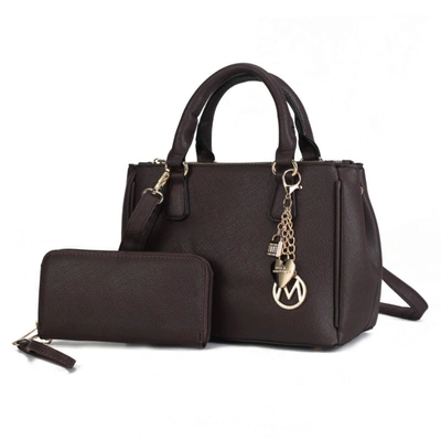 Mkf Collection By Mia K Ruth Vegan Leather Women's Satchel Bag With Wallet - 2 Pieces In Black