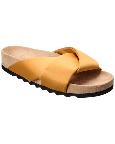 Theory Folded Satin Slide In Yellow