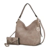 Mkf Collection By Mia K Lucille Shoulder Handabag And Wallet- 2 Pieces In Beige
