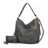 Mkf Collection By Mia K Lucille Shoulder Handabag And Wallet- 2 Pieces In Grey