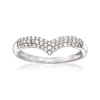Ross-simons Diamond Chevron Ring In Sterling Silver