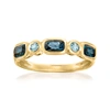 Ross-simons London And Sky Blue Topaz Ring In 14kt Yellow Gold