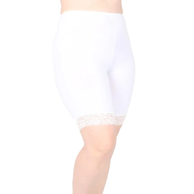 Undersummers By Carrierae Lux Cotton Modal Anti Chafing Underwear Short 9" In White
