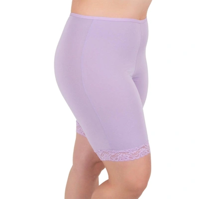 Undersummers By Carrierae Lux Cotton Anti Thigh Chafing Underwear Short 7" In Purple