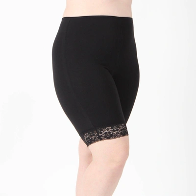 Undersummers By Carrierae Lux Cotton Modal Anti Chafing Underwear Short 9" In Black