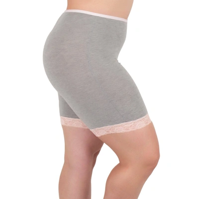 Undersummers By Carrierae Lux Cotton Modal Anti Chafing Underwear Short 9" In Grey