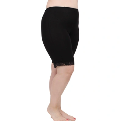 Undersummers By Carrierae Lux Cotton Modal Anti Chafing Slipshort 11" In Black