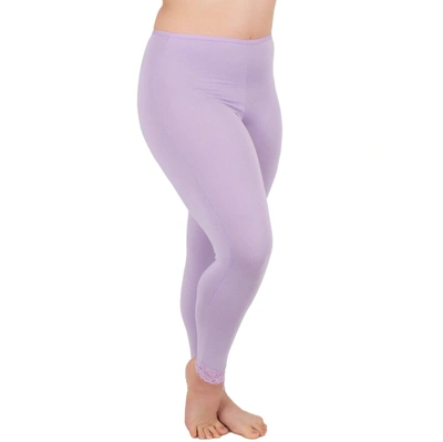 Undersummers By Carrierae Lux Cotton Long Underwear Legging 28" In Purple