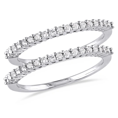 Mimi & Max 1/3ct Tdw Diamond 2-piece Anniversary Ring Set In Sterling Silver