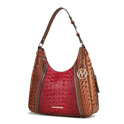 Mkf Collection By Mia K Becket Faux Crocodile-embossed Vegan Leather Women's Shoulder Bag In Red