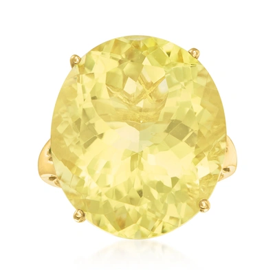 Ross-simons Lemon Quartz Ring In 14kt Yellow Gold