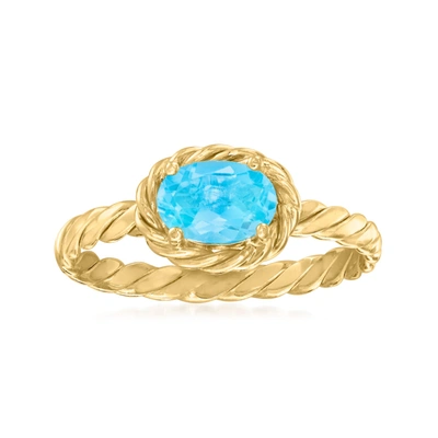 Canaria Fine Jewelry Canaria Swiss Blue Topaz Twisted Ring In 10kt Yellow Gold
