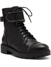 JESSICA SIMPSON KARIA WOMENS LEATHER ANKLE COMBAT & LACE-UP BOOTS