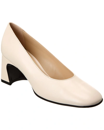 Tod's Logo Leather Pump In White