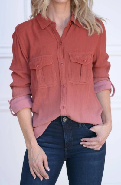 Dear John Denim Adrianne Blouse In Autumn Blaze In Pink