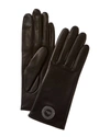 LONGCHAMP ALPACA-LINED LEATHER GLOVES