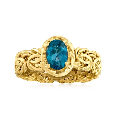 Ross-simons London Blue Topaz Byzantine Ring In 14kt Yellow Gold In Multi