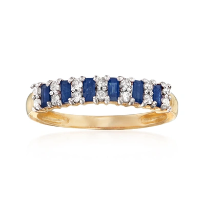 Ross-simons Sapphire And . Diamond Ring In 14kt Yellow Gold