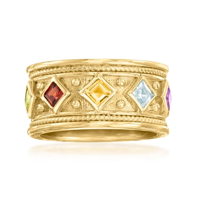 Ross-simons Multi-gemstone Ring In 18kt Gold Over Sterling