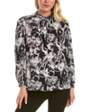 Kobi Halperin Printed Silk Button-front Blouse In Grey