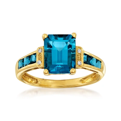 Ross-simons London Blue Topaz Ring In 14kt Yellow Gold