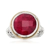 Ross-simons Balinese Ruby Ring In 18kt Yellow Gold And Sterling Silver In Red