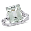 Mimi & Max 5 5/8ct Tgw Emerald Cut Green Quartz And White Topaz Tdwist Ring In Sterling Silver In Silver