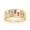 Ross-simons Multi-gem Ring With Diamond Accents In 14kt Yellow Gold