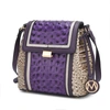 Mkf Collection By Mia K Jamilah Vegan Leather Croco Crossbody Handbag In Purple