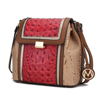 Mkf Collection By Mia K Jamilah Vegan Leather Croco Crossbody Handbag In Multi