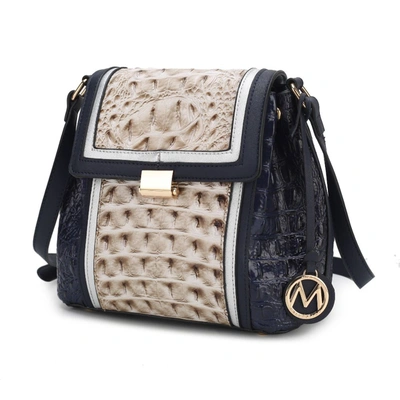 Mkf Collection By Mia K Jamilah Vegan Leather Croco Crossbody Handbag In Beige