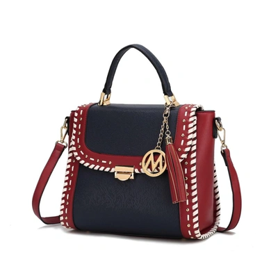 Mkf Collection By Mia K Flora Vegan Leather Crossbody Handbag In Blue