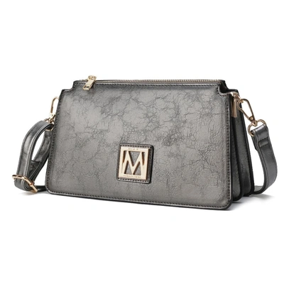 Mkf Collection By Mia K Domitila Vegan Leather Women's Shoulder Bag In Silver