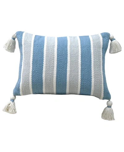 Vibhsa Linden Street Handwoven Corner Tassels Decorative Pillow, 14'' X 20'' In Multi Color