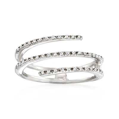 Rs Pure Ross-simons Diamond Bypass Ring In Sterling Silver