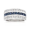 Ross-simons Sapphire And . White Topaz Multi-row Ring In Sterling Silver In Silver
