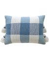 Vibhsa Linden Street Handloom Woven Textured Plaid Decorative Pillow, 14'' X 20'' In Multi