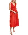 Max Studio V-neck Sleeveless Tiered Maxi Dress In Pink