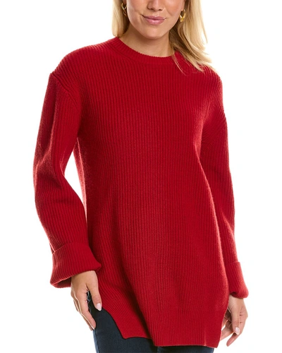 Michael Kors Shaker Cashmere Sweater In Red