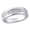 Mimi & Max 1/10ct Tw Diamond Men's Ring In Sterling Silver In Silver