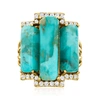Ross-simons Turquoise And White Topaz Ring In 18kt Gold Over Sterling In Blue