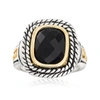 Ross-simons Black Onyx Ring In Sterling Silver And 14kt Yellow Gold
