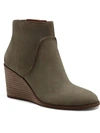 Lucky Brand Zanta Womens Nubuck Wedge Ankle Boots In Green
