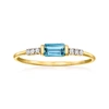 RS PURE BY ROSS-SIMONS LONDON BLUE TOPAZ RING WITH DIAMOND ACCENTS IN 14KT YELLOW GOLD