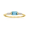 Rs Pure By Ross-simons London Blue Topaz Ring With Diamond Accents In 14kt Yellow Gold