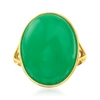 Ross-simons Jade Ring In 14kt Yellow Gold In Green