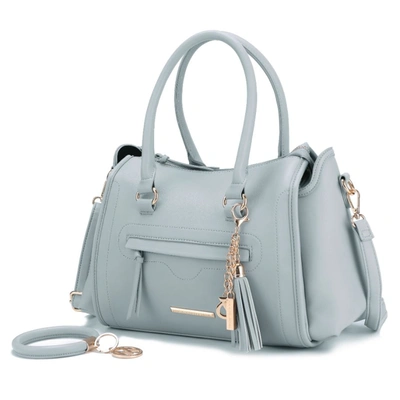 Mkf Collection By Mia K Valeria Satchel Handbag With Keyring In Blue