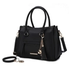 Mkf Collection By Mia K Valeria Satchel Handbag With Keyring In Black