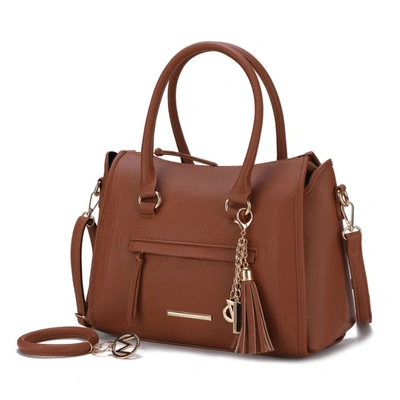 Mkf Collection By Mia K Valeria Satchel Handbag With Keyring In Brown